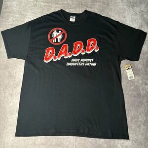 BNWT D.A.D.D. Dads Against Daughters Dating Graphic T-Shirt Mens XL Black